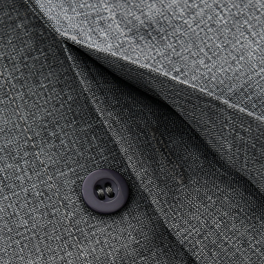 【24-hour shipping out】Men's Solid Color Lapel Cotton Linen Short Sleeve Shirt 82339241X